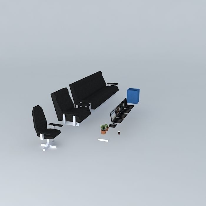 Office prefabs Free 3D model_1