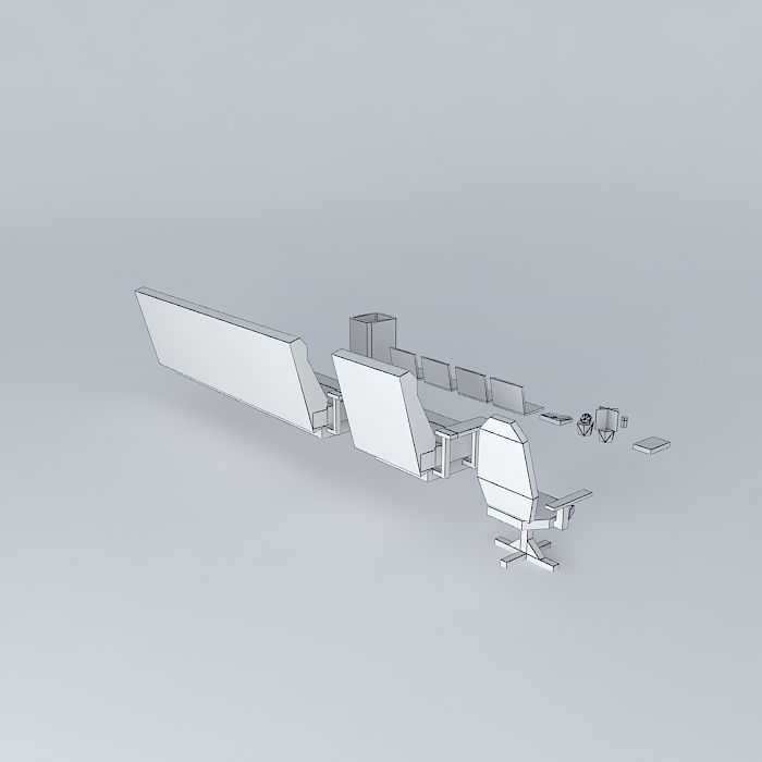 Office prefabs Free 3D model_4