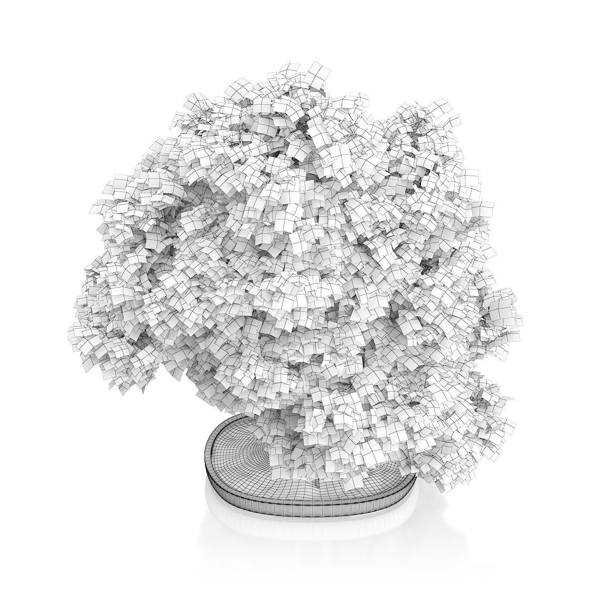 Red Bonsai Tree 3D model_5