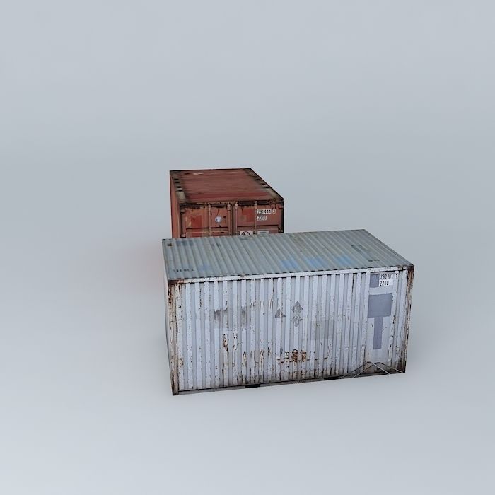 containers two shipping Free 3D model_2
