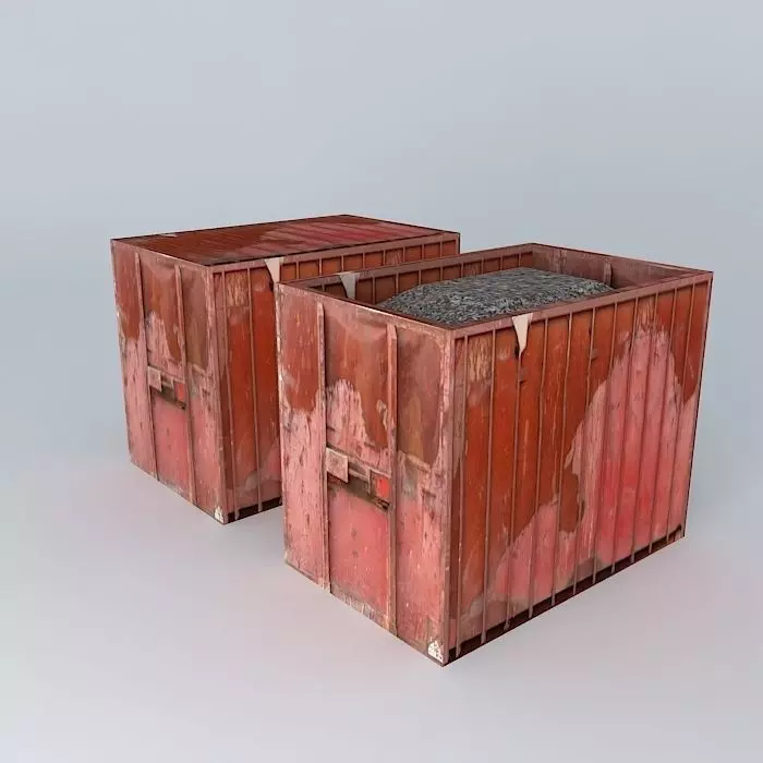 trash boxes Free 3D model_0
