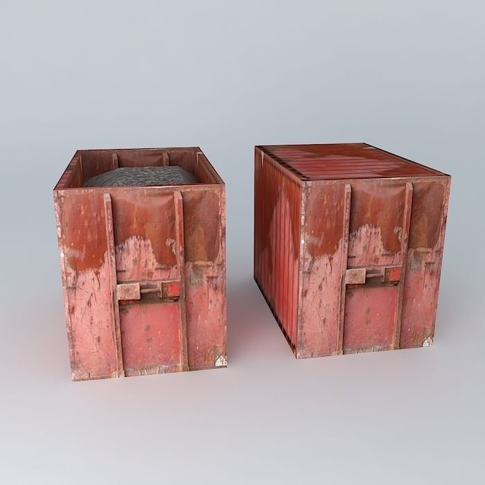 trash boxes Free 3D model_2