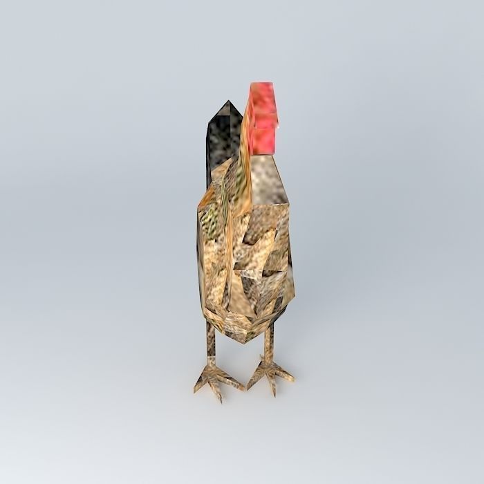 chicken origami rooster Free 3D model_2