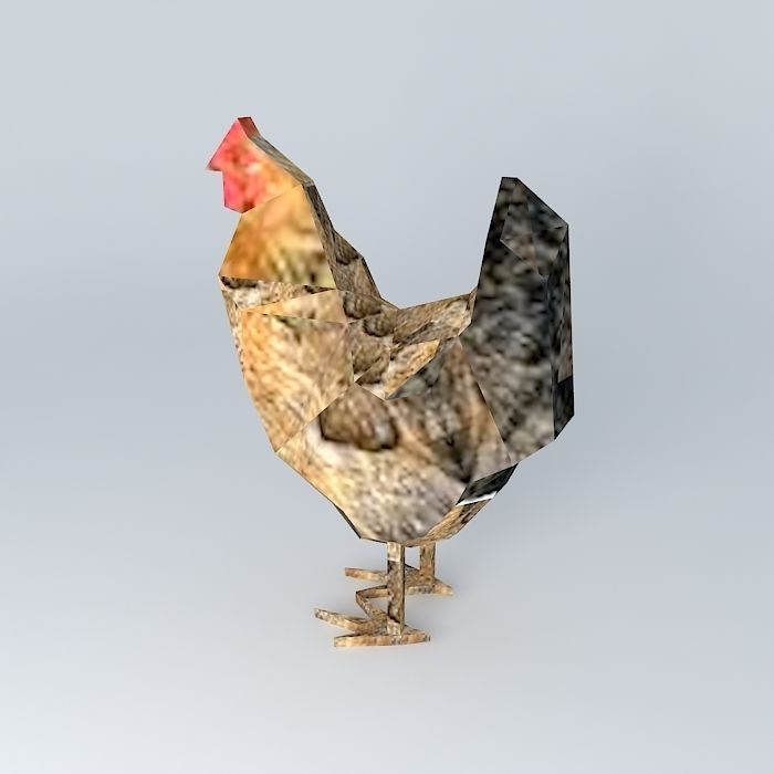 chicken origami rooster Free 3D model_1