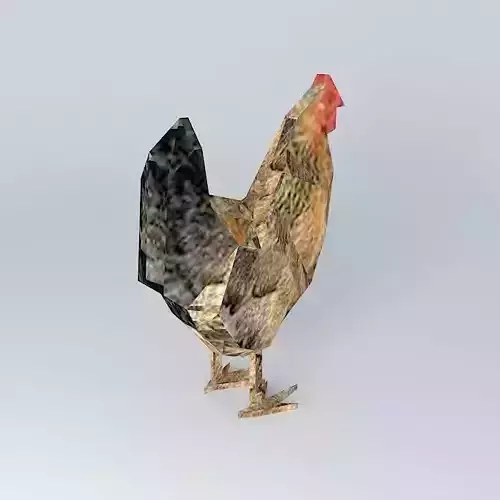 chicken origami rooster Free 3D model