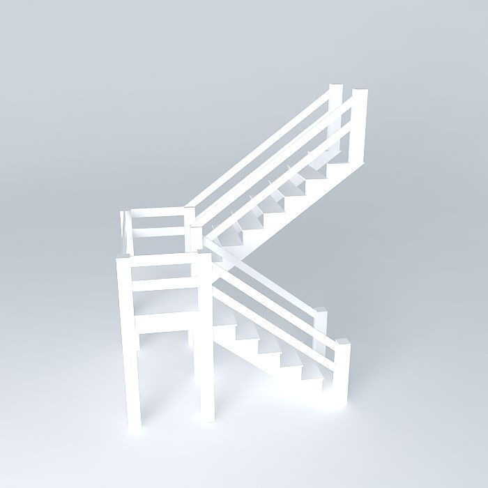 wooden ladder Free 3D model_2