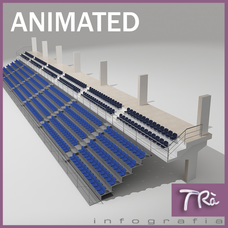 RETRACTABLE BLEACHERS 3D model_2