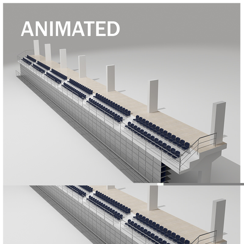 RETRACTABLE BLEACHERS 3D model_1