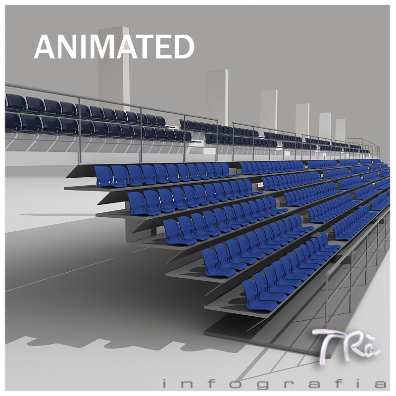 RETRACTABLE BLEACHERS 3D model_4