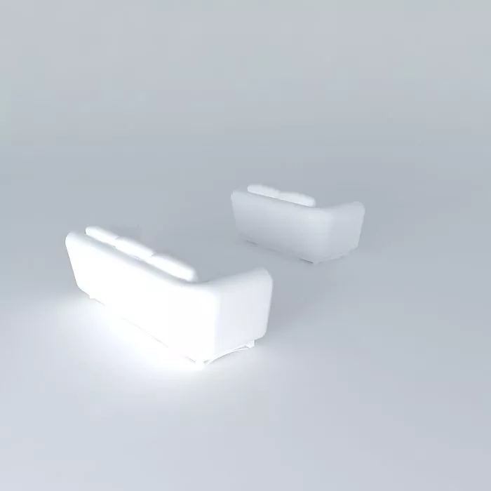 couch two sofas Free 3D model