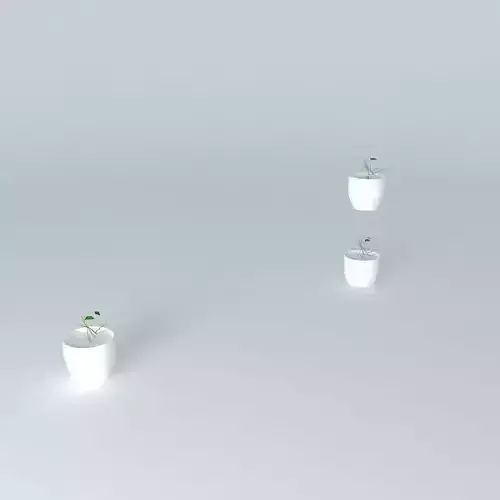 glass 4 plant in pot Free 3D model