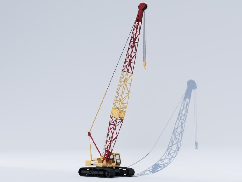 Crawler crane02 Low-poly 3D model_3