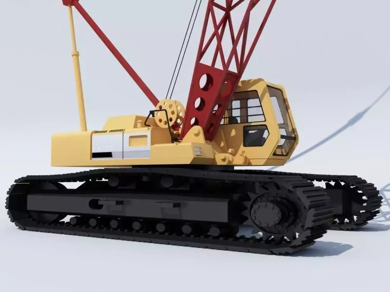 Crawler crane02 Low-poly 3D model_0