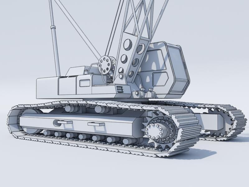 Crawler crane02 Low-poly 3D model_1