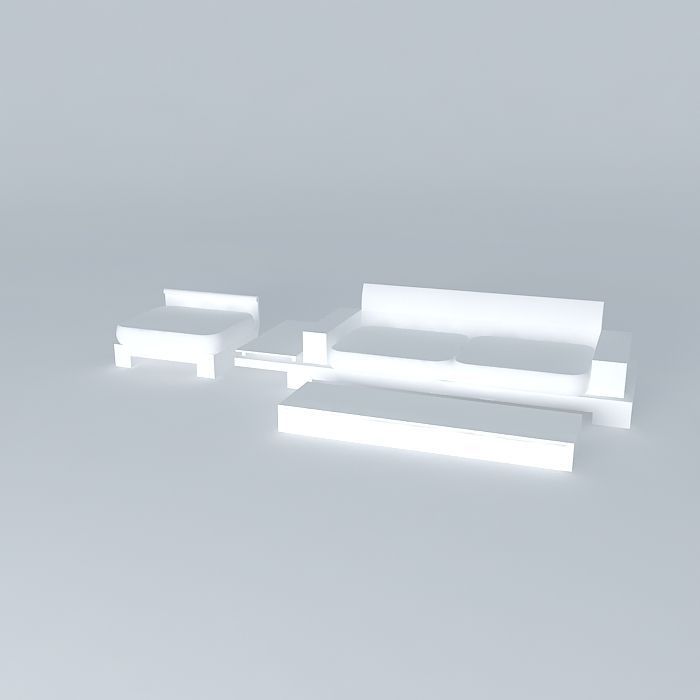 couch bench Free 3D model_1