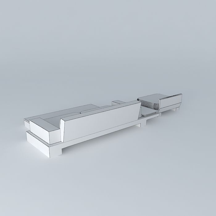 couch bench Free 3D model_3