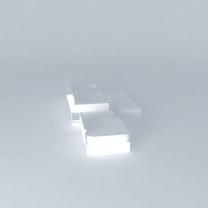 couch bench Free 3D model_2