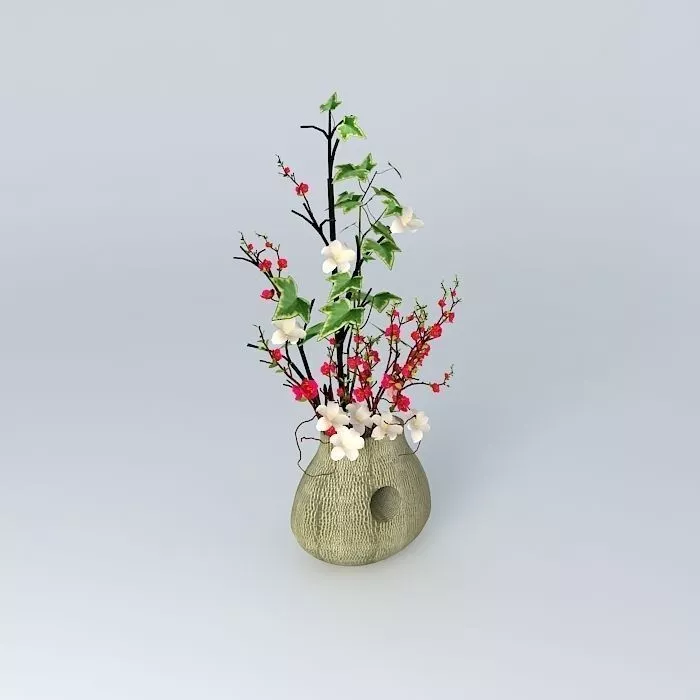 Vase with flowers Free 3D model