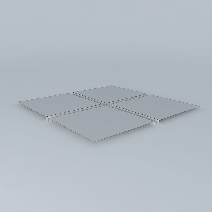 TILES floor with four squares Free 3D model_4