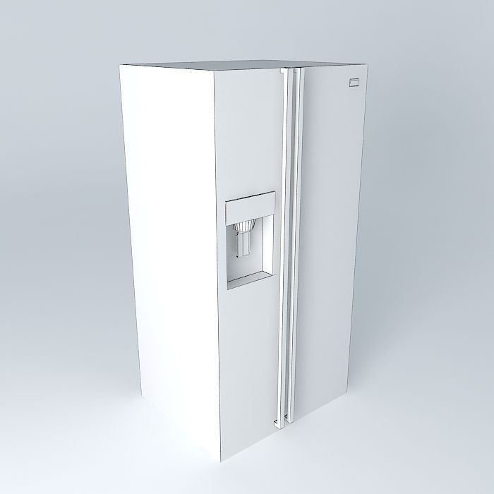Refrigerator stainless steel Free 3D model_4