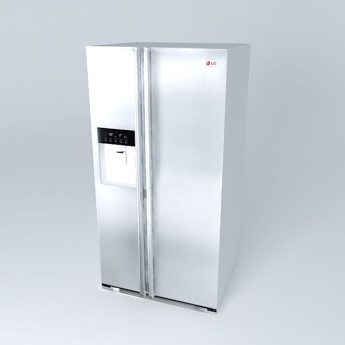 Refrigerator stainless steel Free 3D model_1