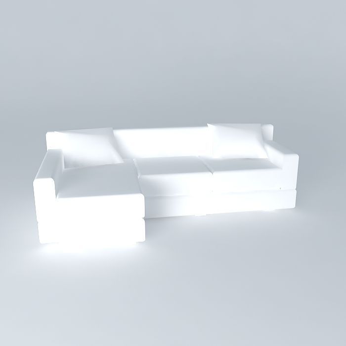 Sofa piece of furniture with light Free 3D model_2
