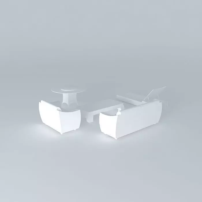 sofa set couch and table Free 3D model_0