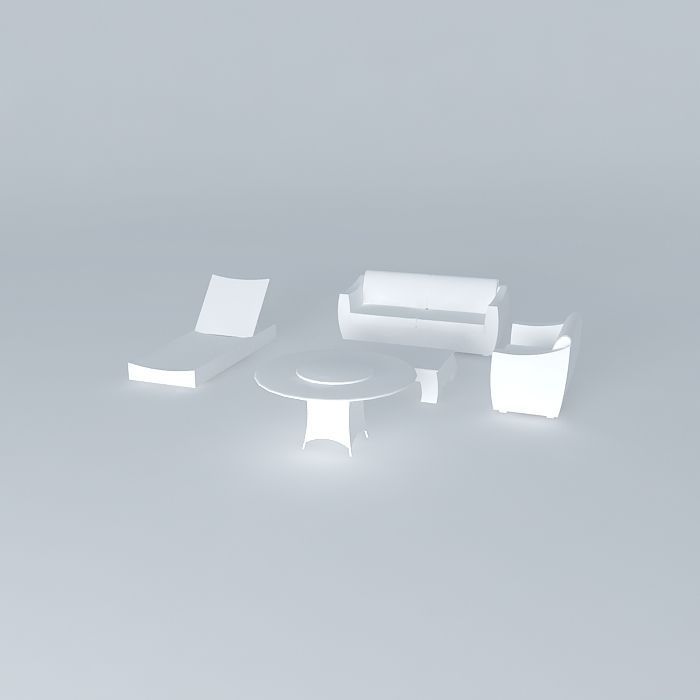 sofa set couch and table Free 3D model_1