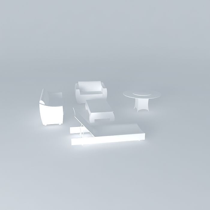 sofa set couch and table Free 3D model_2