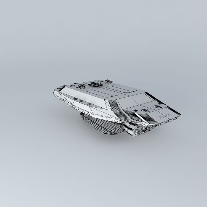 XFT Turtle Space frigate class Free 3D model_4