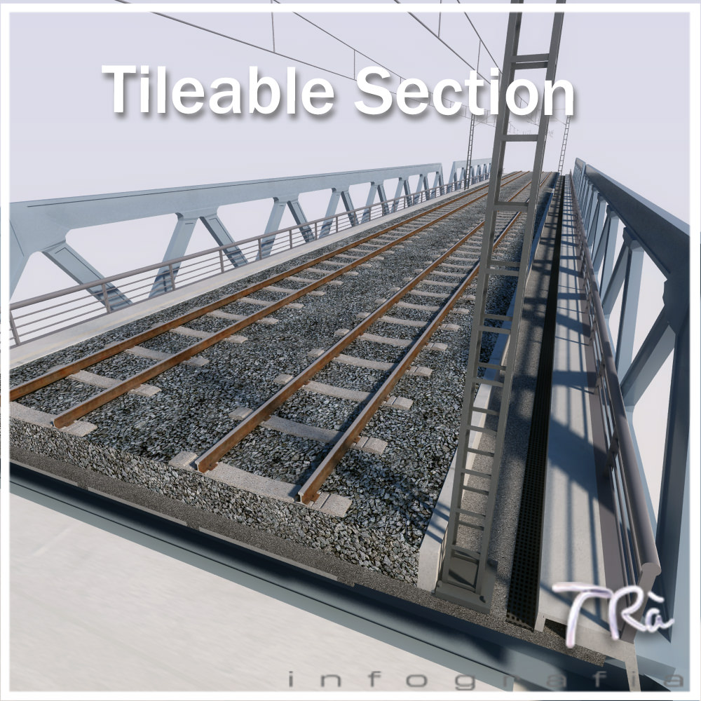 3 IRON RAILWAY BRIDGE 3D model_4