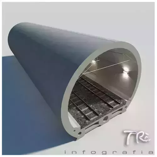 RAILWAY TUNNEL SECTION 3D model