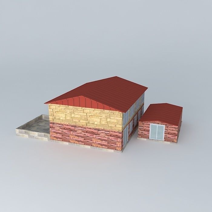 Low Poly Typical Family House/Condominium Free 3D model_1