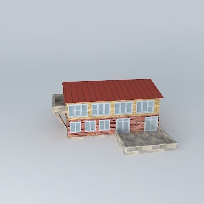 Low Poly Typical Family House/Condominium Free 3D model_2