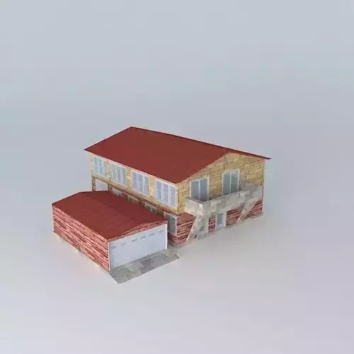 Low Poly Typical Family House/Condominium Free 3D model