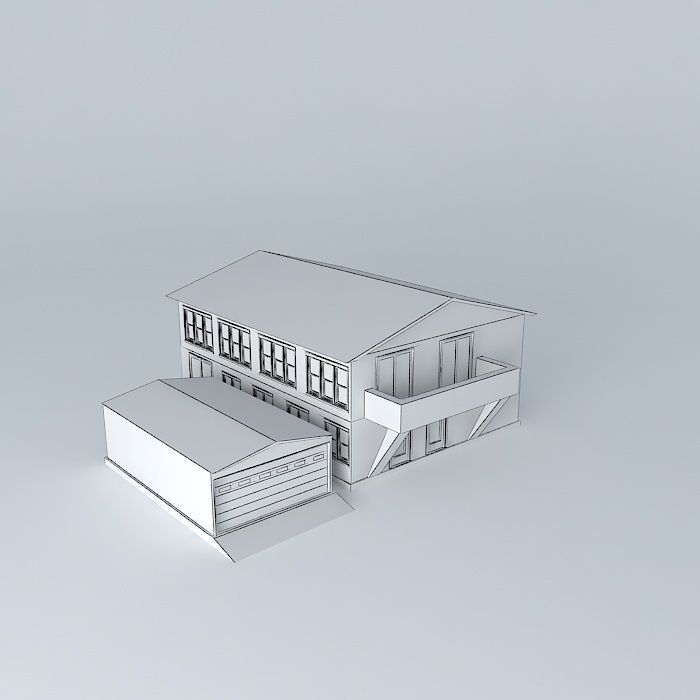 Low Poly Typical Family House/Condominium Free 3D model_3