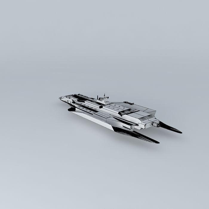XB447 SALOMON Space battleship Modular class Free 3D model_4