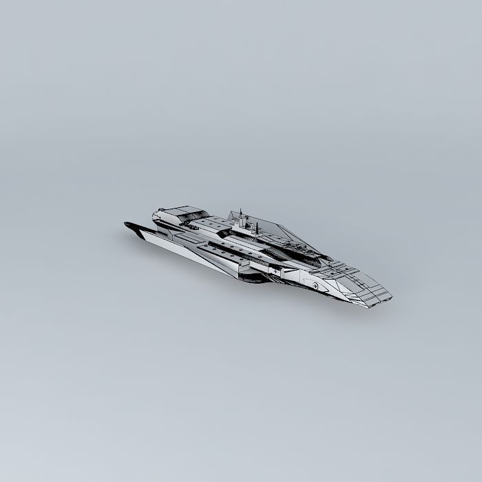 XB447 SALOMON Space battleship Modular class Free 3D model_3