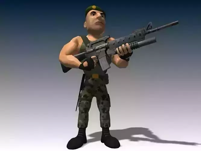 Captain James Animated Low-poly 3D model