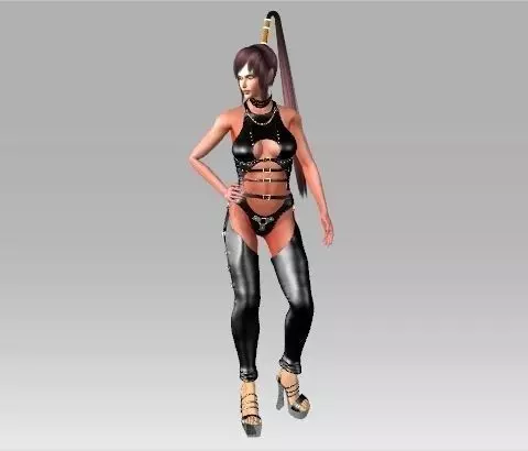 Woman in latex 3D model