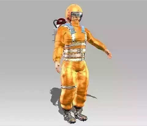 Fireman man in orange suit