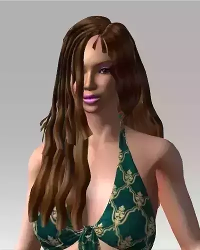 Deezi woman in bikini with long hair