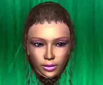 European head with a pink make-up