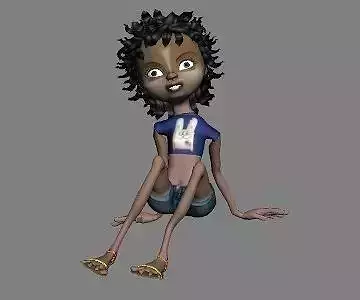 Cartoon girl 1 3D model