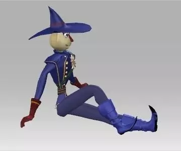 Scarecrow 1 animated character wearing hat and boots 3D model_0
