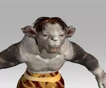 Goblin 1 creature with long hair and pants 3D model