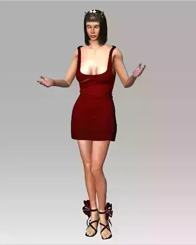 Woman ir red dress