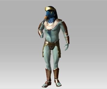 Thoth ancient egyptian warrior 3D model_4