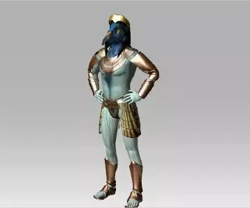 Thoth ancient egyptian warrior 3D model_0