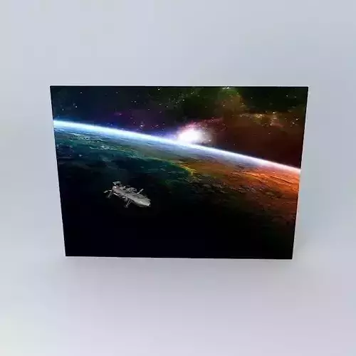 Battle Space Frigate LIGHT SPEED with Spacewolf and Neptune Free 3D model